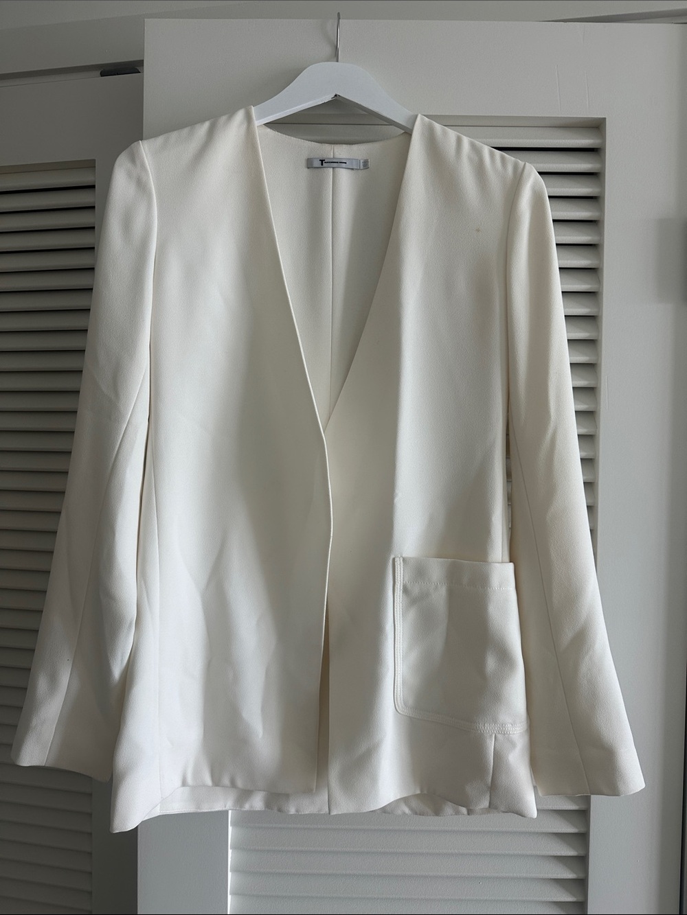 Alexander Wang Women's Cream Open-Front Duster Blazer Jacket